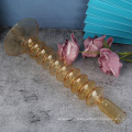 Top Quality Yellow Transparent Color Glass Long Stem Candle Holder